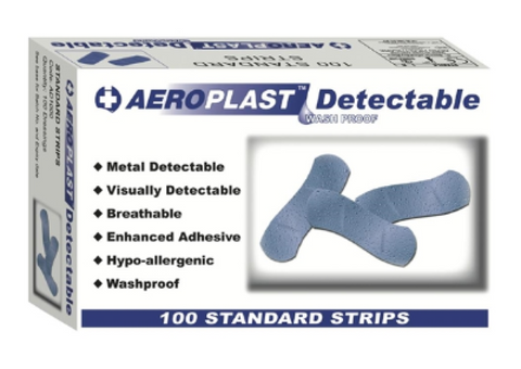 AEROPLAST DETECTABLE BLUE PLASTERS EXTRA WIDE 25X75MM - 100