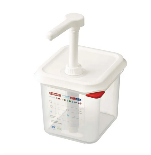 Araven Sauce Dispenser with Pump GN 1/6 Transparent 2.6Ltr