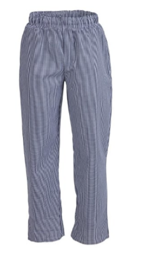 Vegas Small Blue & White Check Trousers Polycotton - Size S