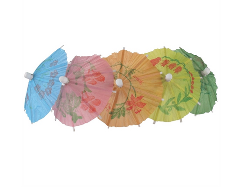 Fiesta Recyclable Paper Parasols Mixed Colours (Pack of 144)