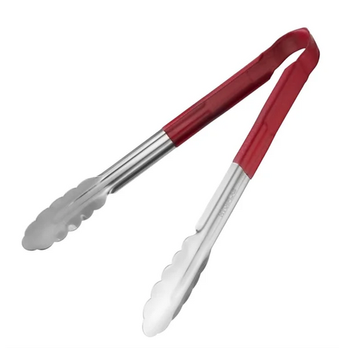Hygiplas Colour Coded Red Serving Tongs 11