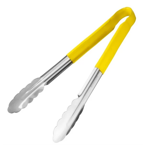 Hygiplas Colour Coded Yellow Serving Tongs 11"