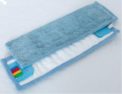 Velcro Microfibre Blue Flat Mop