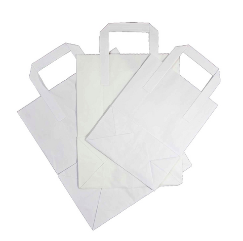 Large White Paper Bag with Tape Handles (250)
