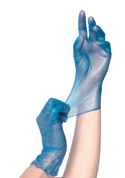 Vinyl Blue Powdered Gloves 10x100