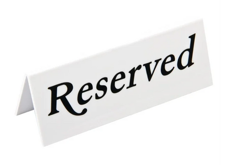 Reserved Table Signs (Pack of 10)