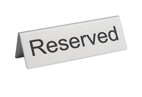Brushed Steel Reserved Table Sign (10)