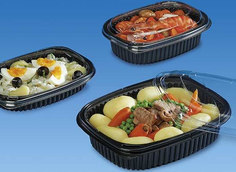 Microwavable Black Containers + Lids