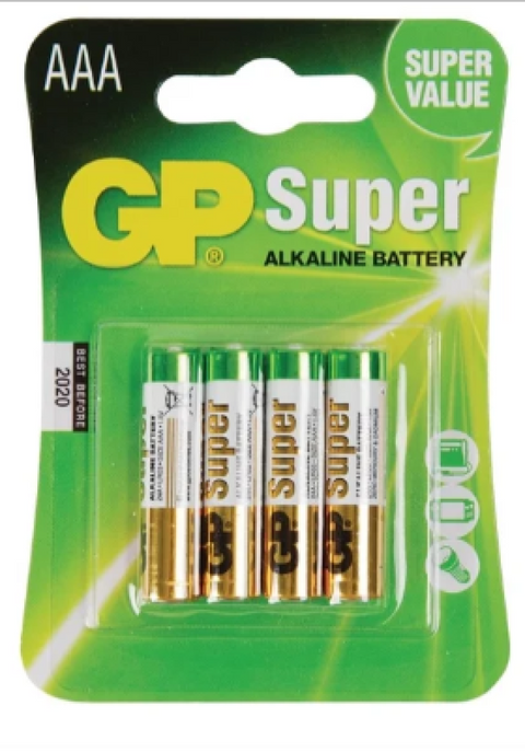 GP Battery Alkaline 'AAA' (Pack 4)